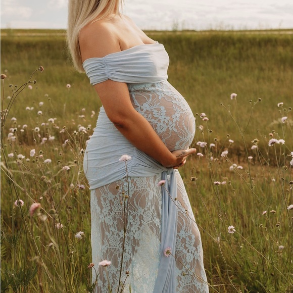 Peppermayo Light Blue Lace Maxi Dress - Picture 2 of 2
